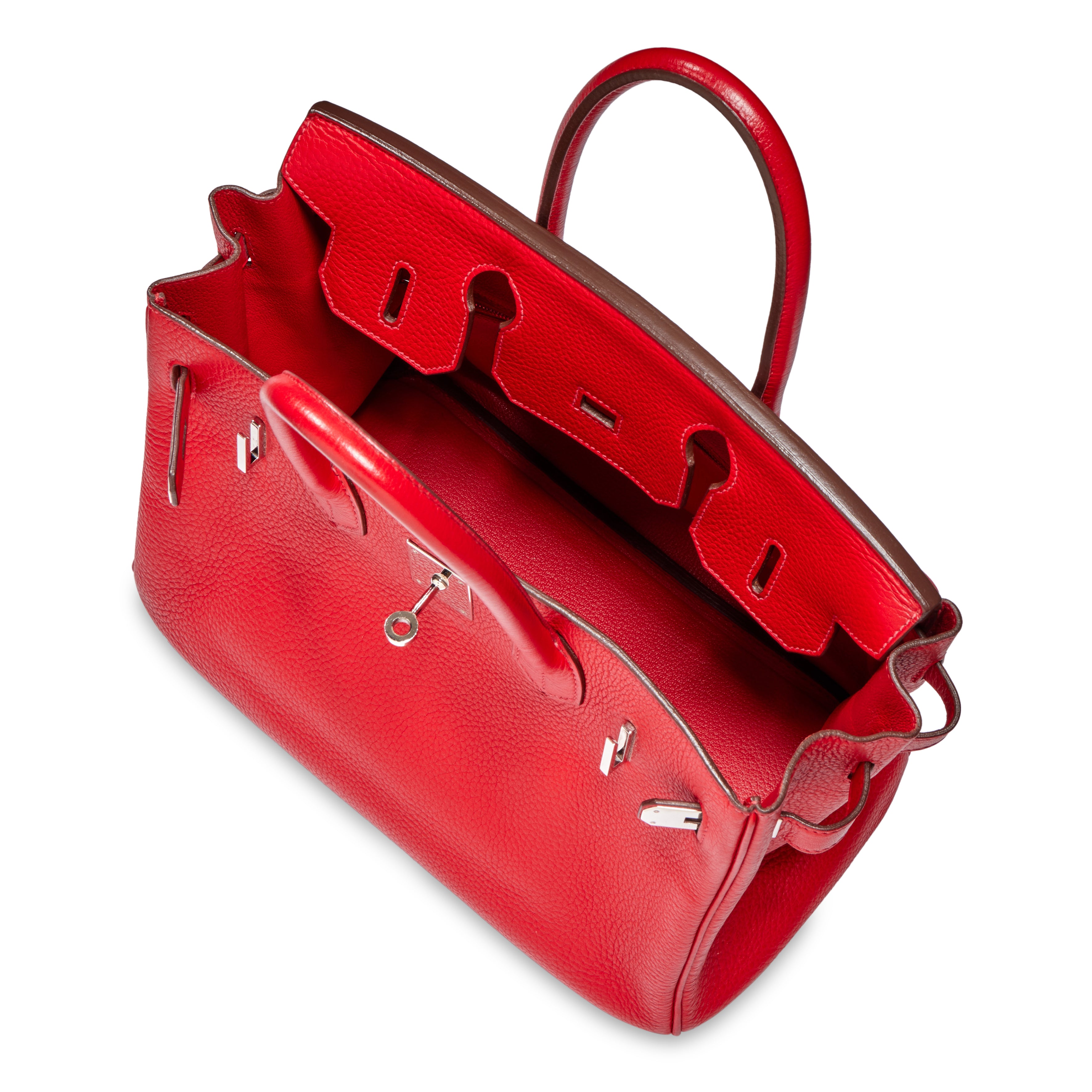 Hermès Birkin 30 – Rouge Casaque Clemence Leather Palladium Hardware
