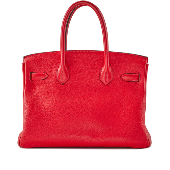 Hermès Birkin 30 – Rouge Casaque Clemence Leather Palladium Hardware