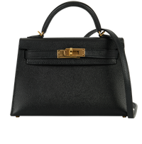 Hermès Mini Kelly II Sellier Epsom in Noir