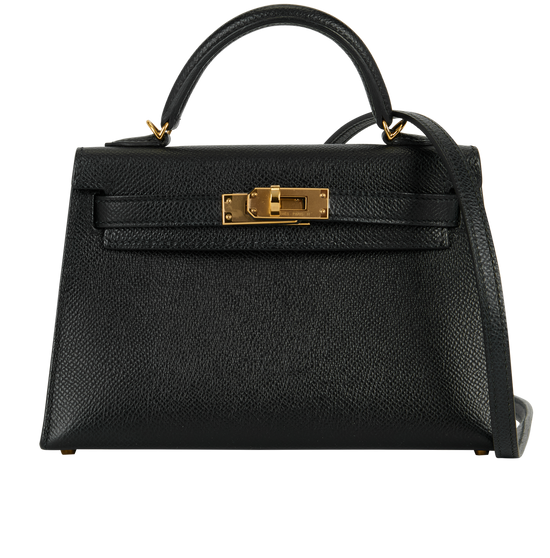 Hermès Mini Kelly II Sellier Epsom in Noir